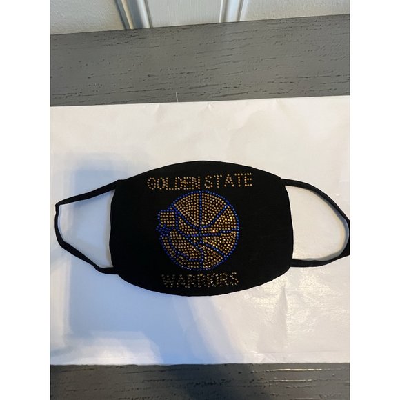Golden State Warriors Rhinestone Bling Face Mask Washable - Picture 15 of 16